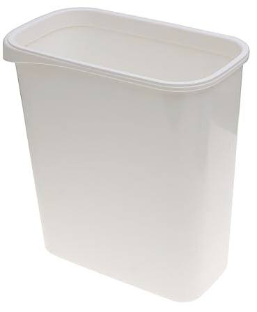 MUCKLILY Papelera Rectangular Mini de Plástico Color Blanco Estilo Nórdico | Escritorio y Salón, Multifuncional y Antiimpacto, Diseño Compacto Hogar