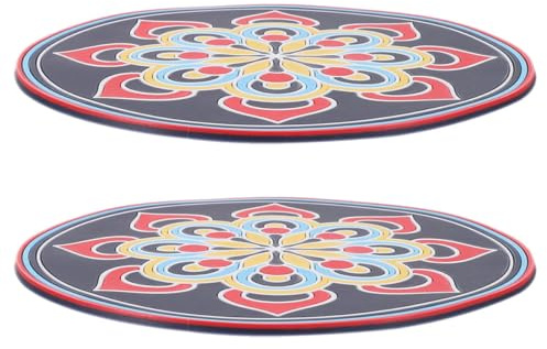 BESPORTBLE Rutschfeste Klangschalenkissen und Künstlerischem Touch als Untersetzer 2 Stück aus Pvc mit Elegantem Design für Meditation und Yoga