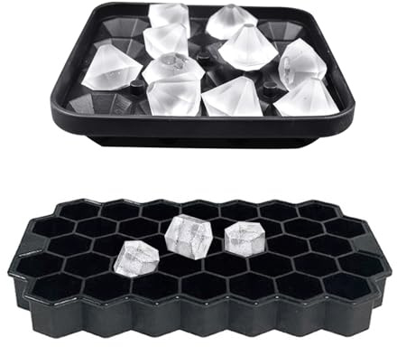 JDNFKG 2 Pezzi di Forma di Diamante, Forma del Gelato al Silicone, Demolizione della Luce, Strumenti di Produzione del Cubo di Ghiaccio, Accessori per Bevande Fredde.