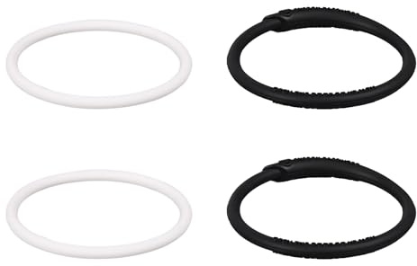 lasuroa 4pz Cinghia di Supporto per Tendine Rotuleo, Silicone Portatile Cinghia Ginocchio Rotuleo Tutore Elastico Supporto Stabilità per Uomini Donne Corsa Basket Escursionismo (Nero, Bianco)