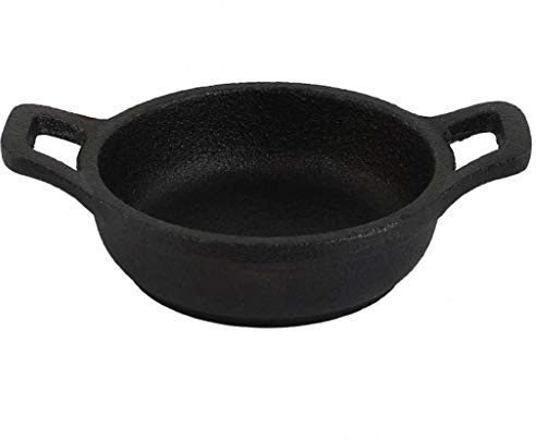 QUSYZD Mini Casserole antiadhésive à Deux poignées en Fonte, poêle à Frire Noire, ustensiles de Cuisine, Wok de Cuisine,
