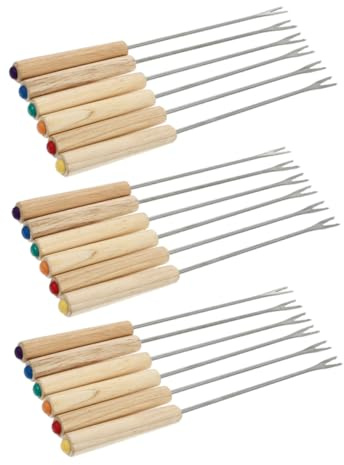 Mobestech 18pièces Lot De Fourchettes à Fondue Avec Manche Brochettes Acier Inoxydable Pour Fromage Et Desserts Ustensiles Pour Et Pique-