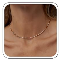 Inateannal Spinell Perlen Halskette Bunte Kristall Perlen Halskette Kurze Perle Halsketten Cz Kleine Perle Halsketten Halsband Schmuck Für Frauen