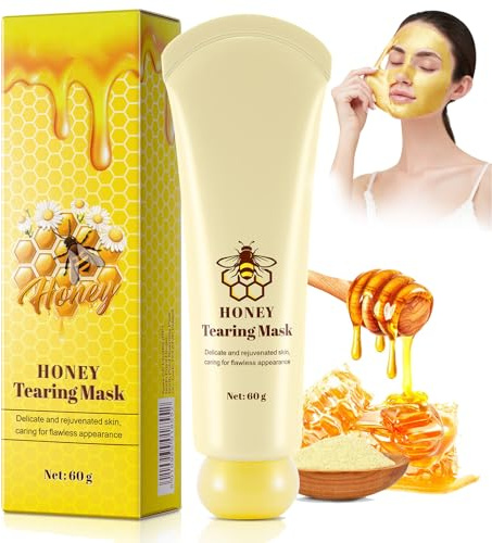 Honey Peel Off Maske Gesicht, Honig Tränen Maske mit Collagen, Porenreiniger & Gesichtsreinigung, Anti Falten Gesichtsmaske für Frauen, Poren Verkleinern & Hautpflege, Verzögerung der Hauterschlaffung