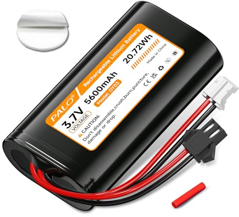 Mspalocell 3.7V 5600mAh Batería Reutilizable, baterías Litio con Enchufe PH2.0/2P y SM-2P para vehículos RC, cámaras solares inalámbricas, Dispositivos Bluetooth, iluminación, amplificadores de Audio