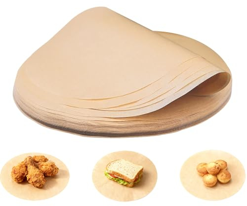 YRUHAN 100 Pièces Papier à Pâtisserie Rond Anti-Adhésif Double Face, 30CM Papier Sulfurisé Ronde de Cuisson, Papier de Cuisson Rond Résistant à la Chaleur, Faciles à Retirer, Adaptées aux Fours