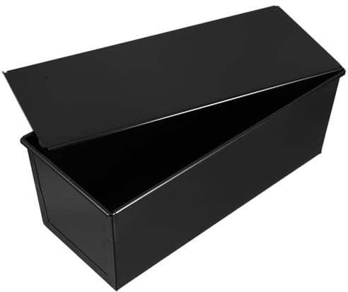 TOYANDONA Teglia per Toast Nera con Coperchio Scorrevole 1000G Stampo per Pane e Dolci Resistente alle Alte Temperature Teglia da Forno Pratica per Casa Panetteria e Ristoranti