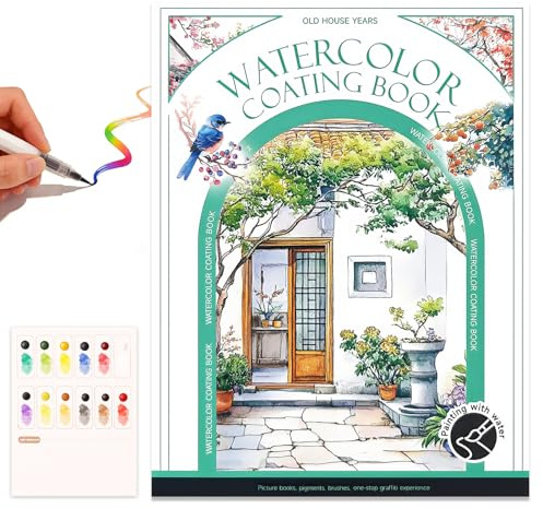 Aquarell Malbuch für Erwachsene, Alnaurly Aquarellfarben Zeichenpapier, Malblock mit Wasserfarben Aquarellbücher Arbeitsbuch Entspannen und Stressabbau