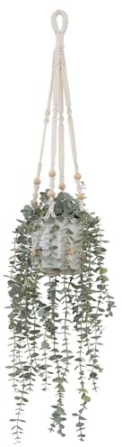 BACAMA Hanging Plants Artificial Decor Fake Potted Trailing Vines Lifelike Greenery for New Home Decoration (1PCS-Large Pot with Lanyard)