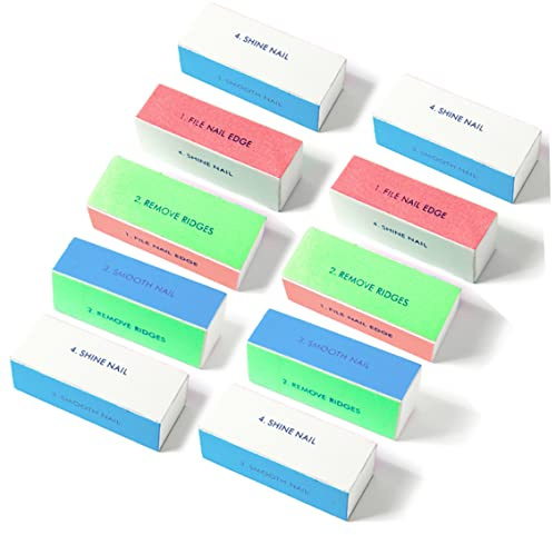 Kit d'outils de manucure professionnels, bloc tampon à 4 voies, limes de ponçage, fournitures d'art pour salon professionnel ou usage domestique, 10 pièces