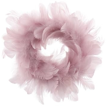 MACOSA KW301235_rosa Federkranz Rosa 18 cm Ø Dekokranz modern Osterdeko Tischdeko Türkranz Dekoration Ostern Frühling Kranz Osterkranz (18 x 18 x 5 cm)