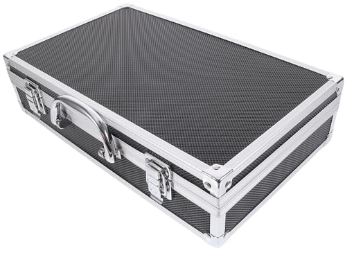 Toyvian Maletín Protector para Micrófono Inalámbrico 2 Unidades, Caja de Almacenamiento Rígida de Aluminio Negra, Maleta Portátil Resistente para Guardar Micrófonos de Mano en Ktv y Uso