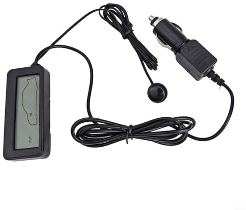 Thermomètre de voiture numérique LCD 12 V avec fil de capteur de 1,5 m, jauge de température intérieure et extérieure, écran rétroéclairé bleu pour surveillance intérieure de véhicule, plage Celsius