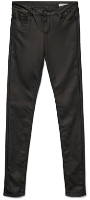 Vero Moda Women's Vmseven Nw Ss Smooth Coated Pants Noos Slim, L