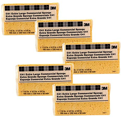 3M Extra Large Commercial Sponge – Durable, Highly Absorbent Cleaning Sponge for Heavy-Duty Tasks – Pack of 5