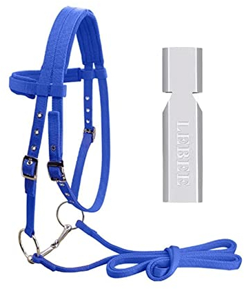 CLBING Zaumzeug Einstellbare Reithalfter Und Reithalfter Mit Und Festem Zügelgürtel,Blue-L