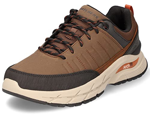 Skechers ARCH FIT BAXTER YOREN, Zapatillas para Hombre, Dark Brown Leather W/ Synthetic, 46 EU