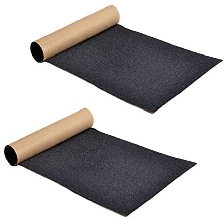 2 Stück Skateboard-Griffband Fortgeschrittenes Professionelles Skateboard-Schleifpapier Blasenfreies ZubehöR Schleifpapier für Roller Treppen Stufen Rollstuhl Größe 81x21cm(Schwarz)
