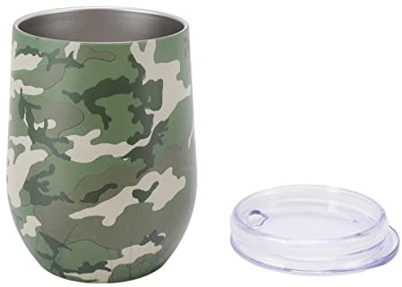 MISETA Floral Wine Tumbler, Coffee Mug, Stainless Steel Vacuum Double Wall Wine Glass with Lid for Home Outdoor(Type A) ( Color : Type B )