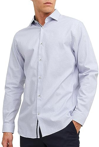 JACK & JONES T-shirt Jprblaparker Détails L/S Noos Homme Chemise de loisirs, Blanc - Coupe : Slim, M