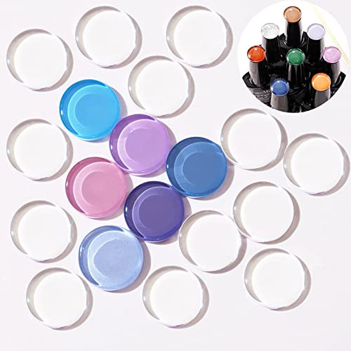 HOINCO 100 Pcs Nuancier Ongle, Faux Ongles Couleur Présentoir avec 100 Pcs Round Nail Crystal Double-Sided Adhesive