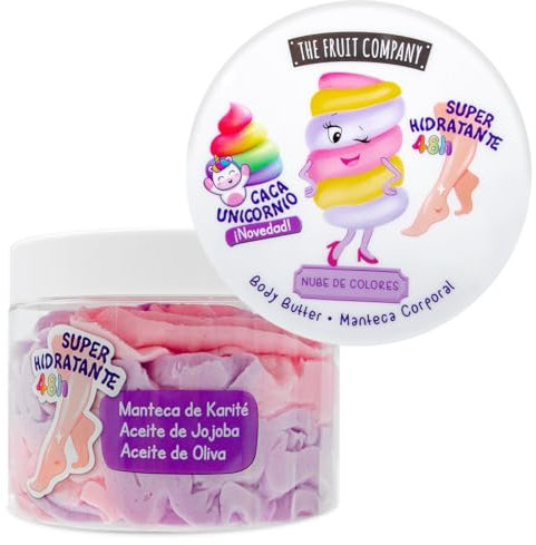 The Fruit Company Crème pour le Corps Nuage de Couleurs 300 ml Beurre pour le Corps Super Hydratant Formule Vegan