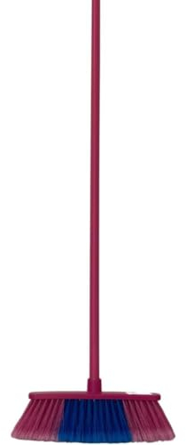KEROPPA Juego de Cepillo y Palo de Escoba, Cepillo para Limpieza del Hogar, Palo y Cepillo Adaptables, con Rosca, Cepillo Suave, para Recoger Polvo y Pelusa, Rosa