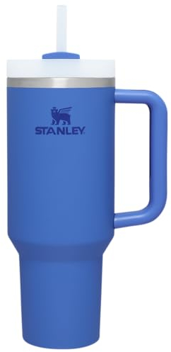 STANLEY Quencher H2.0 FlowState-Trinkbecher, vakuumisoliert, aus Edelstahl, mit Deckel und Trinkhalm, für Wasser, Eistee oder Kaffee, (Blau (Iris), 1,2 Liter)