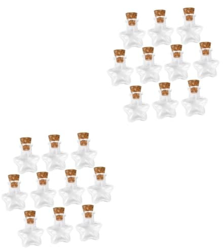 OUNONA 2sets Cute Glass Mini Bottles with Cork Stoppers Multi-purpose for Potpourri Decor 10pcs*2