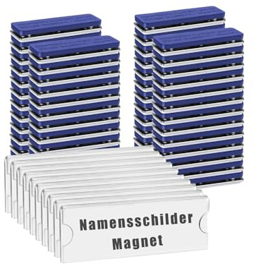 10 placas magnéticas para nombre, transparentes, 75 x 32 mm, para ropa, placas magnéticas para escuelas, oficinas