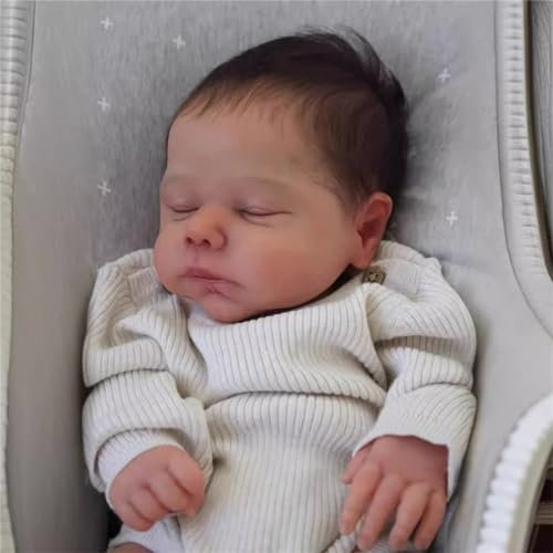 ZTZHYZR Reborn Baby 22 Zoll 50 cm Schlafende Babypuppen wie Echt Reborn Puppen Lebensecht Handgemachte Weichkörper Reborn Toddler Spielzeug für Kinder ab 3 Jahre