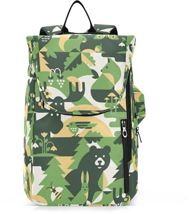 Caihoyu Tennis-Rucksack für Erwachsene, wasserabweisend, 2 Tennisschläger, gepolsterter Rucksack für Damen, Herren, Teenager, Wälder, abstrakter Bär, Biene, Vogel, Schmetterling, Camouflage