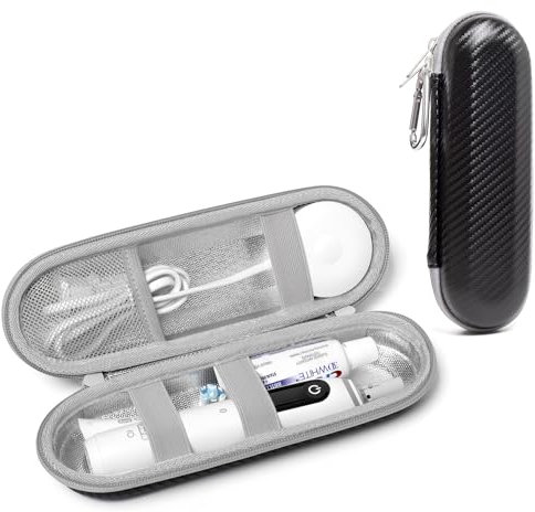 Nincha Hard Shell Electric Toothbrush Case - for Oral-B iO/Pro/Smart Series, for Philips Electric Toothbrush, Bigger Size Travel Case Fits All Powered Toothbrushes and Accessories Black
