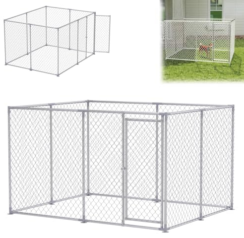 ACXIN Hundkoja utomhus med låsbar dörr 250 x 200 x 150 cm hundbur UV- och vattentät hundkoja galvaniserade rör djurlekhage hundstaket för hundar