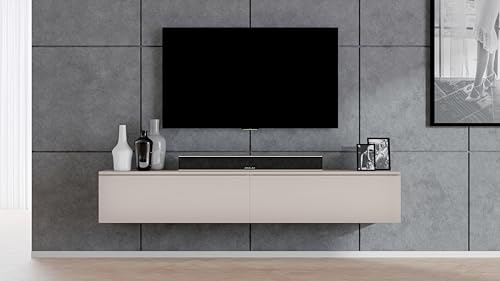 AXLIVING Designer Lowboard beige Loriano 2x100 cm TV Schrank Kaschmir