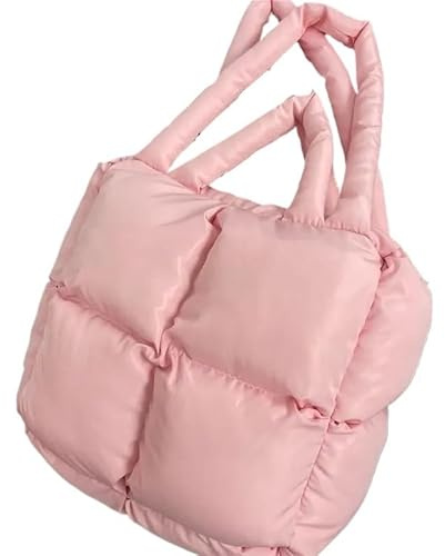 Fluffig toteväska damdunväska, mjuk och solid axelväska, tygväska med stor kapacitet för stylist, rosa, Taille unique