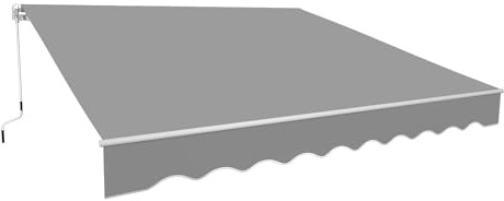 LZQ Aluminium markis 3,6 x 3 m balkongmarkis solskydd kassettmarkis ledad markis solsegel ljusgrå