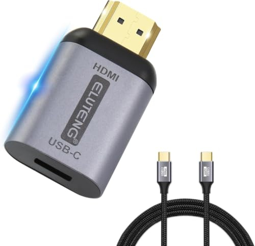 ELUTENG Adattatore da USB C a HDMI 4K 60Hz con cavo video di tipo C 3.2, convertitore da tipo C a HDMI in alluminio con convertitore Thunderbolt 3/4 per iPhone 17 16 15 Pro Max MacBook iPad Galaxy