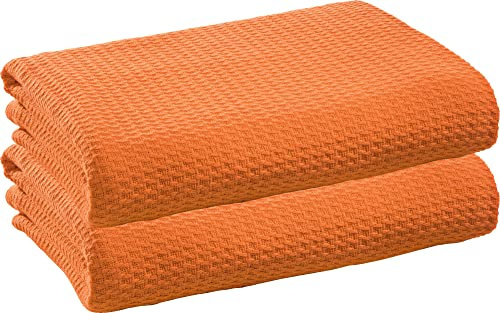 Erwin Müller Sommerdecke Siena im 2er-Pack, Baumwolldecke orange Größe 150x200 cm - luftig-leicht, weiche Qualität, sehr angenehm - 100% Baumwolle