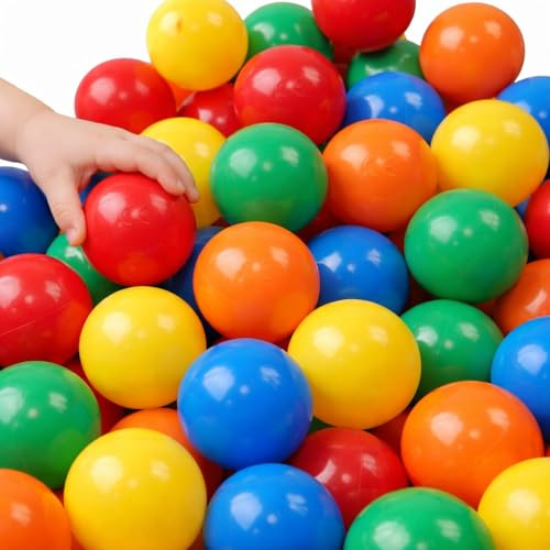 LittleTom 200 Bälle für Bällebad – Kunststoff Spielbälle – farbenfrohe Bälle für Kinder Bällepool & Spielzelt – stabil, farbecht & unbedenklich – Lernspaß im Babyzimmer Geschenkidee