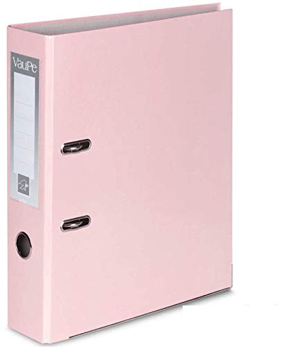 Office Centre A4 75mm Lever Arch File Pastel Pink, Metal Edge & Finger Pull | Lever arch folder, document storage, hard cardboard, gloss finish, office & school stationery, paper organiser