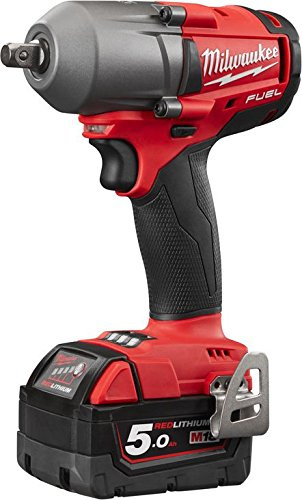 'Milwaukee 4933459183 – M18Fmtiwp12 – 502 X Schlüssel Schlagschrauber Fuel 18 V M Par 750 Nm, 1/2 Pin, Red Lithium 5, 0 Ah mit Dynacase