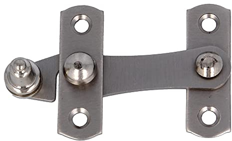 Amig - Aldabilla para contraventana - Cierre para puertas correderas - Pestillo para portones - Color: Cromado mate - Latón - Medidas: 75 x 46 mm
