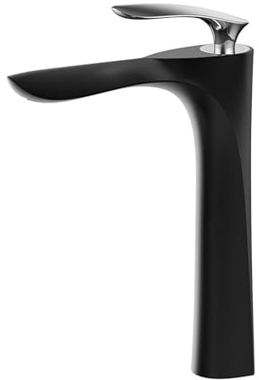 Leekayer Bathroom Basin Tap Single Handle Chrome Black Painting Tall Body One Hole Deck Mount Lavatory Double Finish