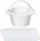 Boao Cestello per Skimmer di Ricambio Cestello Piccole Dimensioni Standard con 10 Calzini da Piscina, Filtri in Tessuto Elastico in Nylon Resistente per Piscine, Manico Bianco