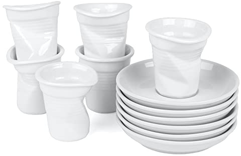 Holst Porzellan UTA 112 Espressotassen Set 12-tlg. Knickbecher, Porzellan, für 6 Personen