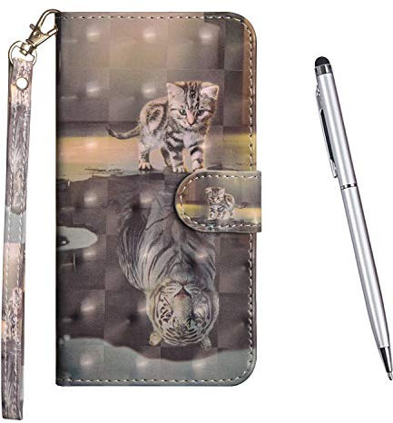 TOUCASA Hülle Kompatibel mit iPhone 11 6,1 Inches, Handyhülle Brieftasche PU Leder Flip [3D] Case Magnetverschluss Handytasche Klapphülle Tasche Lederhülle Schutzhülle (Tiger Katze)