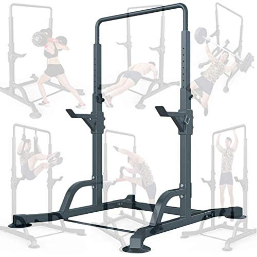 Squat Rack Höhenverstellbare Pull Up & Dip Station, max. 300 kg Langhantel Rack Multifunktions-Heimgymnastik Gewichtheben Fitnessgeräte