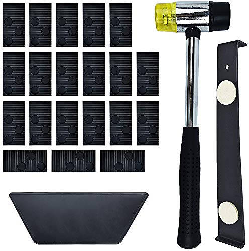 Laminat verlegeset für laminatboden，laminatboden，klick vinylboden，parkett mit Schneidblock, Zugstange, Hammer und 20 Abstandshalter (A)