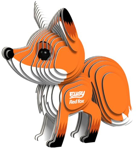 EUGY 650072 Fuchs, 3D Tier-Puzzle für Kinder und Erwachsene zum Zusammenbauen, DIY Tierfigur, Bastelset ab 6 Jahren